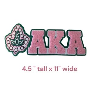 Large AKA Sorority  3D Iron on patch  Alpha Kappa Alpha 11"